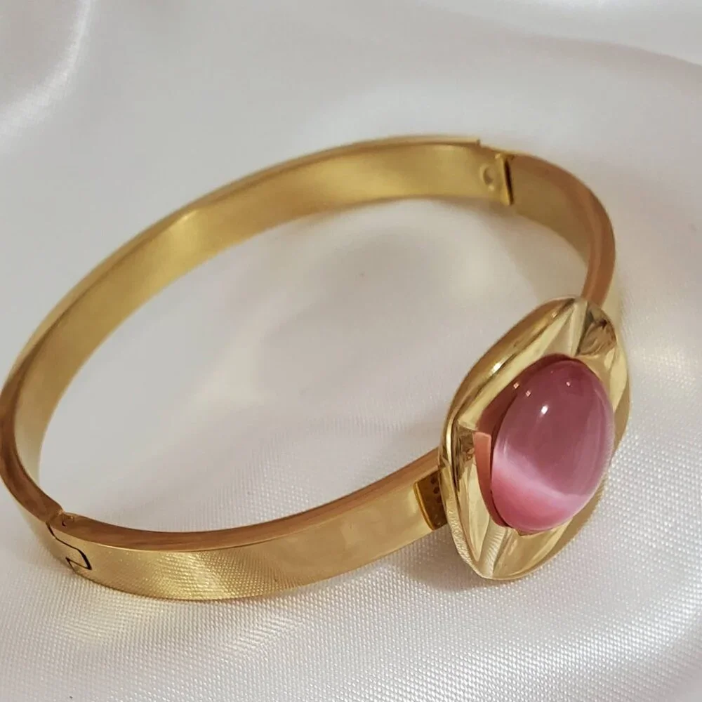 Gold Plated Stainless Steel VARIETY Bangle Bracelet Geometric Design SELECT